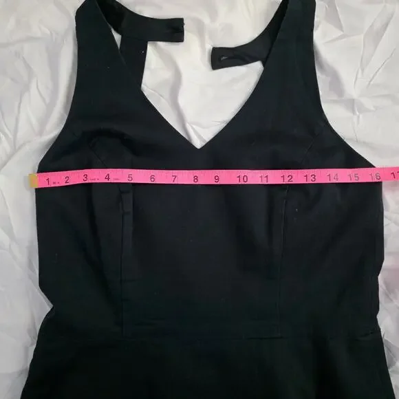 Sheri Martin New York Dress Womens 10 Floral Black Pink Halter A Line Fit Flare - Picture 4 of 7